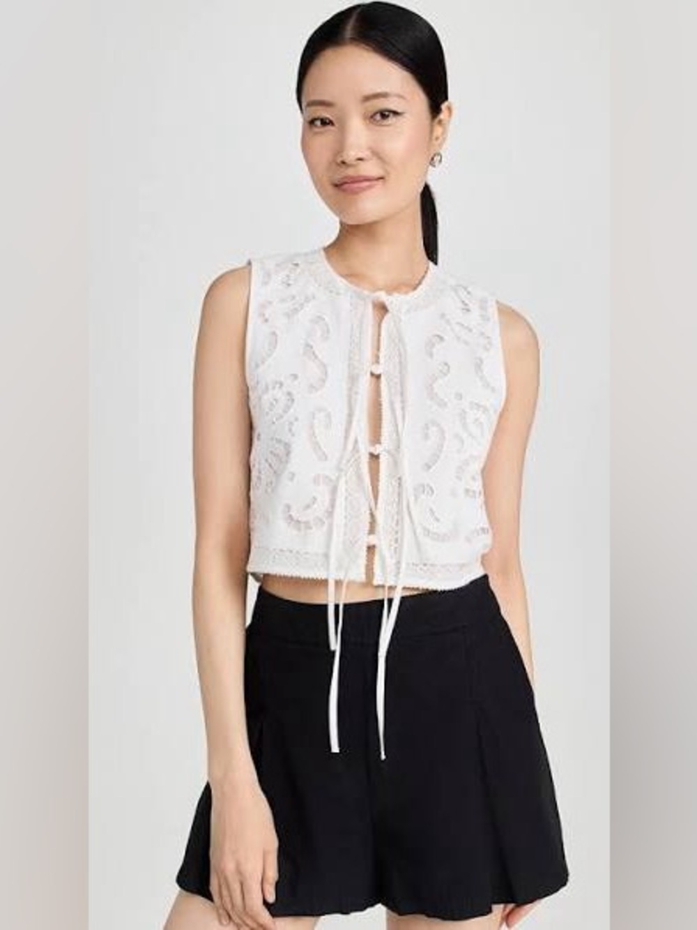 SEA EDITH LACE WHITE Cotton Top XL